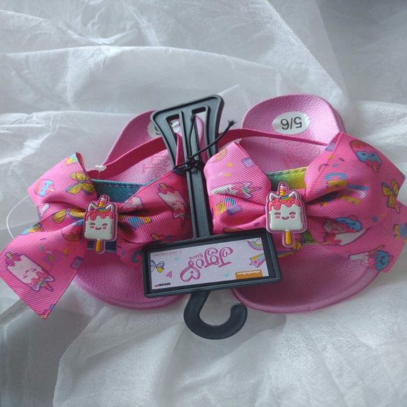 NWT Jojo Siwa Girls' Slide Sandals, Toddler, Pink - Picture 3 of 9